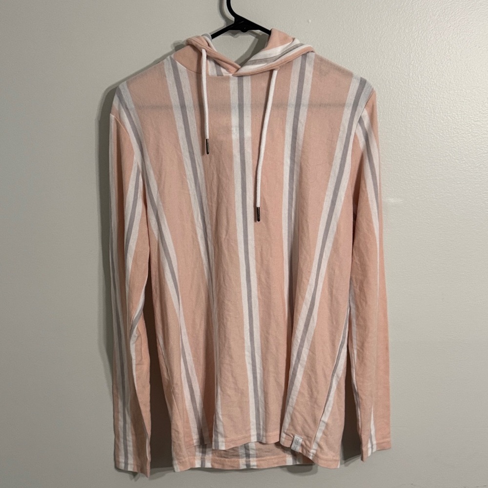 Denim & Flower Pink and White Hoodie